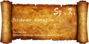 Szohner Katalin névjegykártya