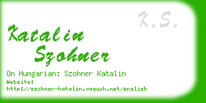 katalin szohner business card